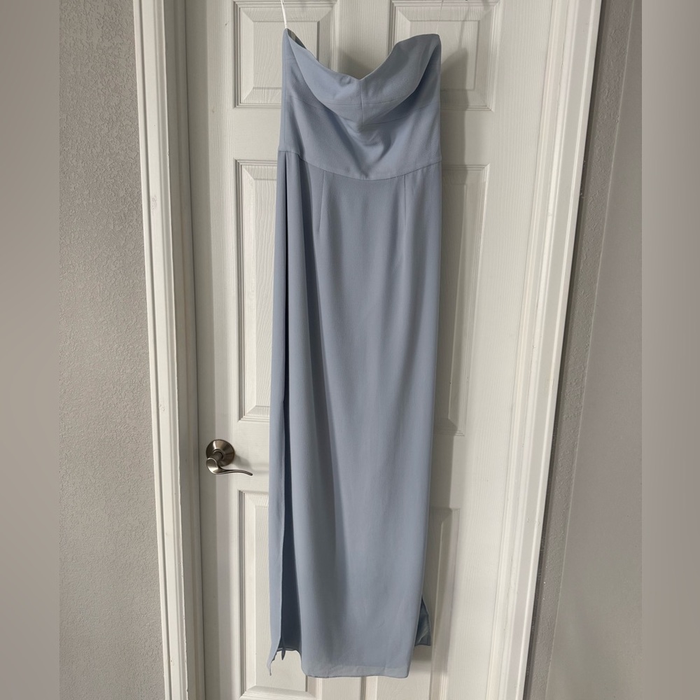 Joanna August Strapless Dress in Soft Blue